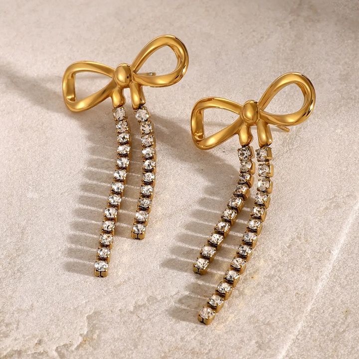 Bow sparkle earrings