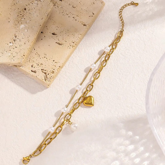 Heart charm bracelet