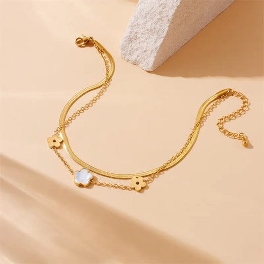 Floral double bracelet