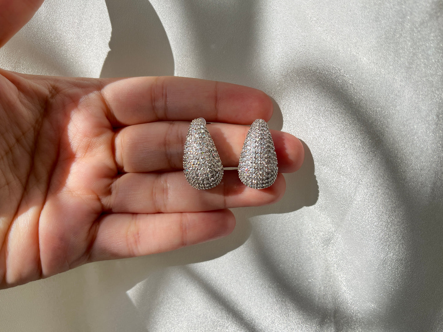 Silver sparkle earrings