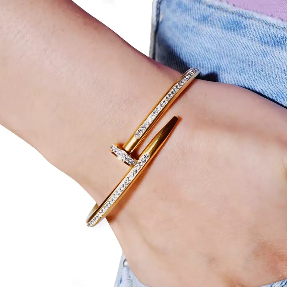 Nail stone studded handcuff