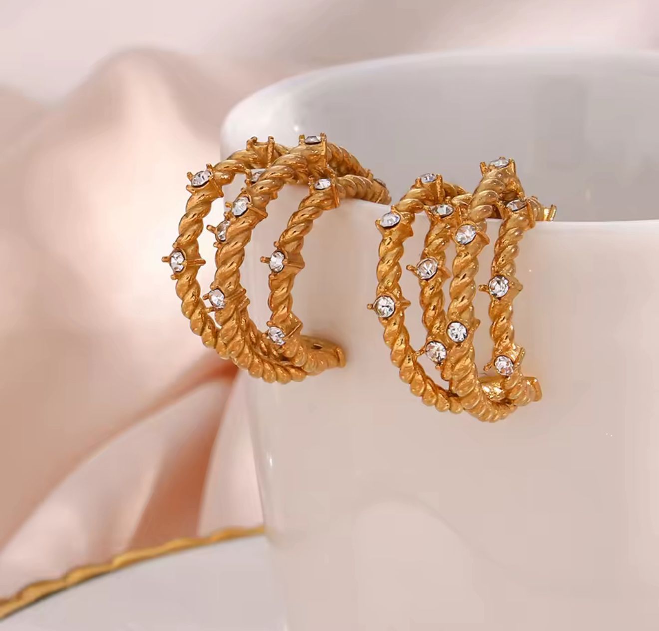Luxurious statement hoops