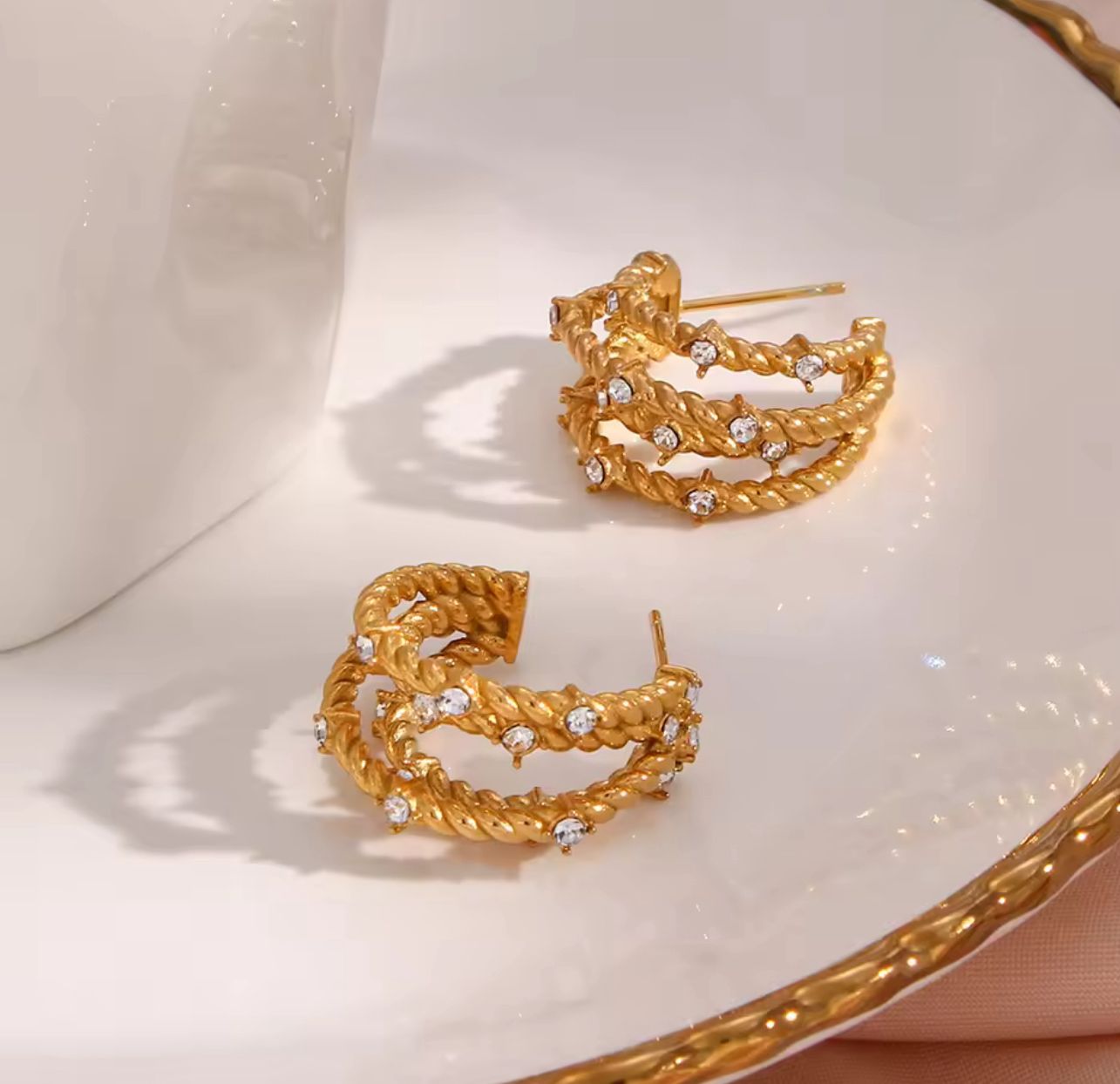 Luxurious statement hoops