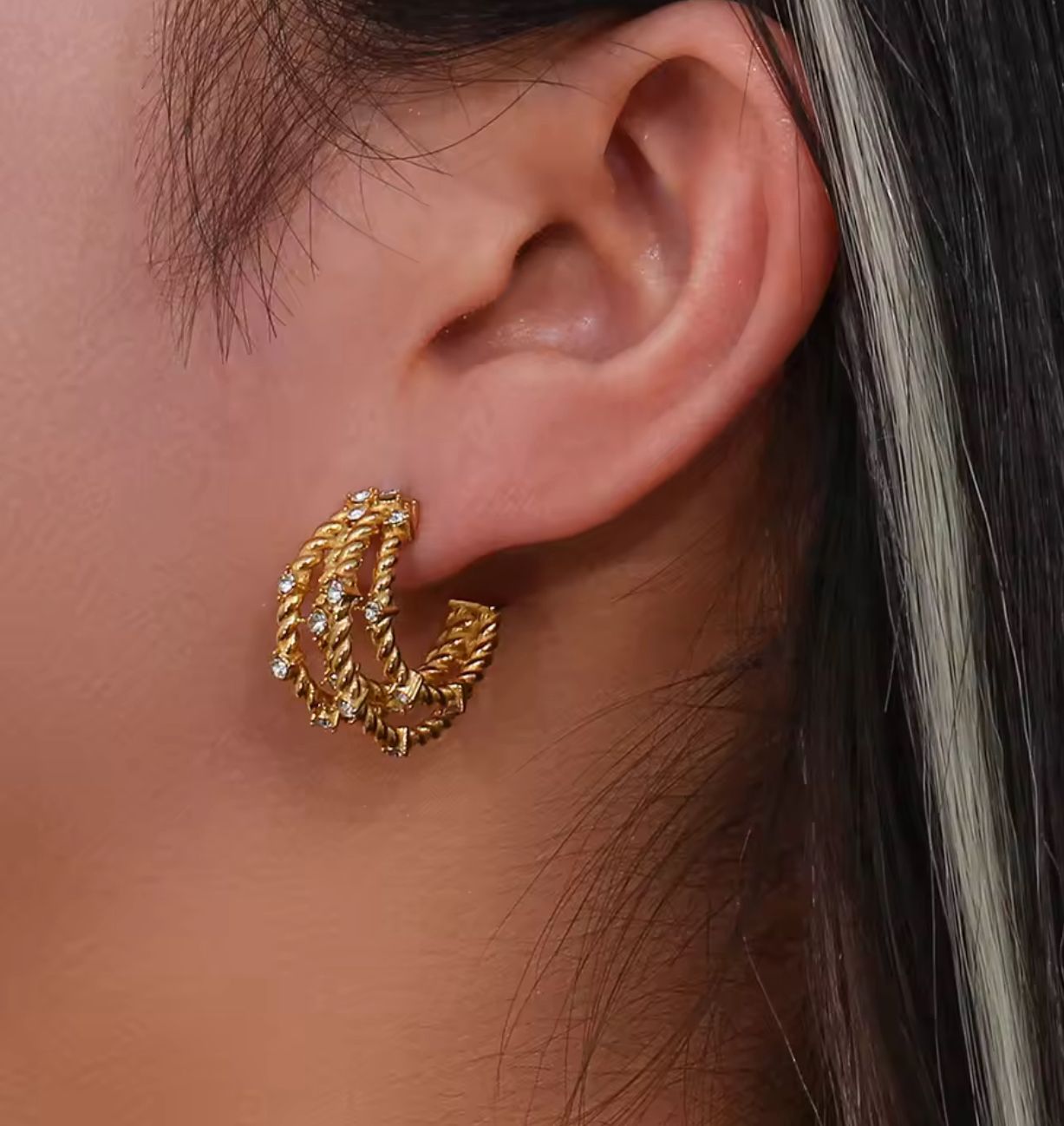 Luxurious statement hoops