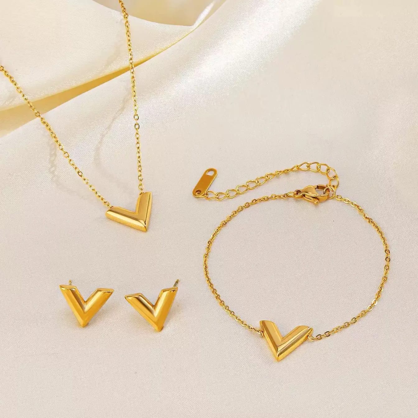 V shaped stainless steel set