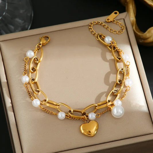 Heart charm bracelet
