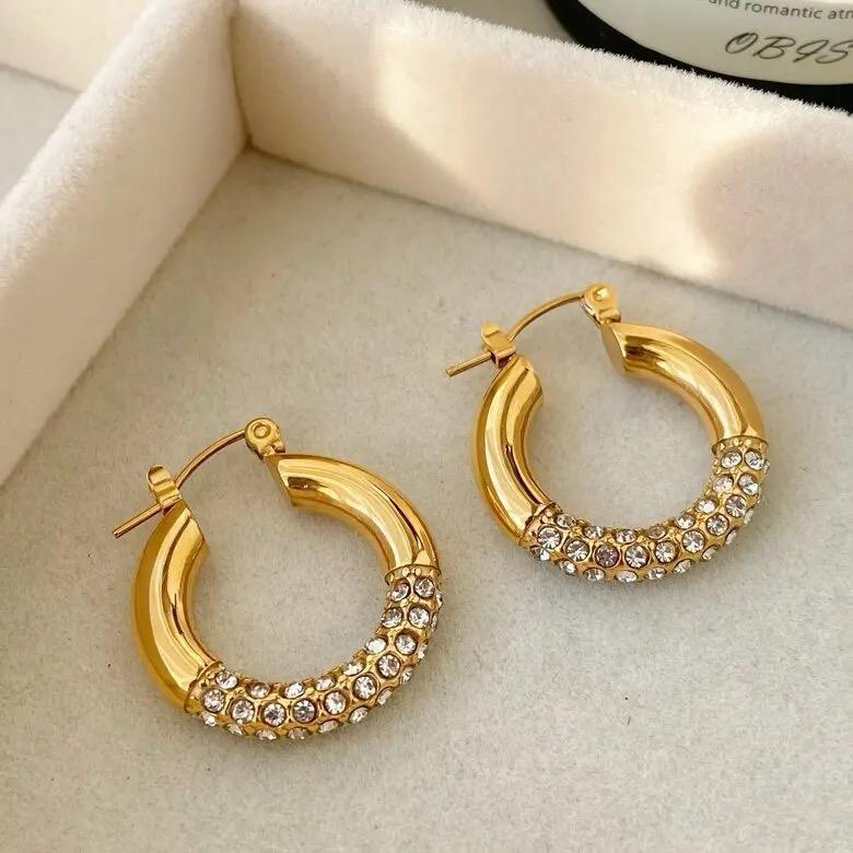 Stone studded hoops